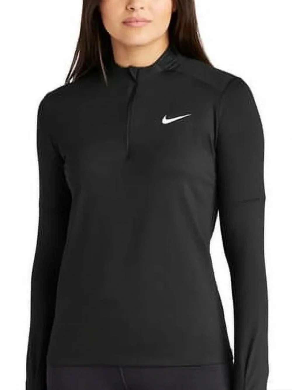 Nike Women's Black Quarter-Zip Long Sleeve Performance Top